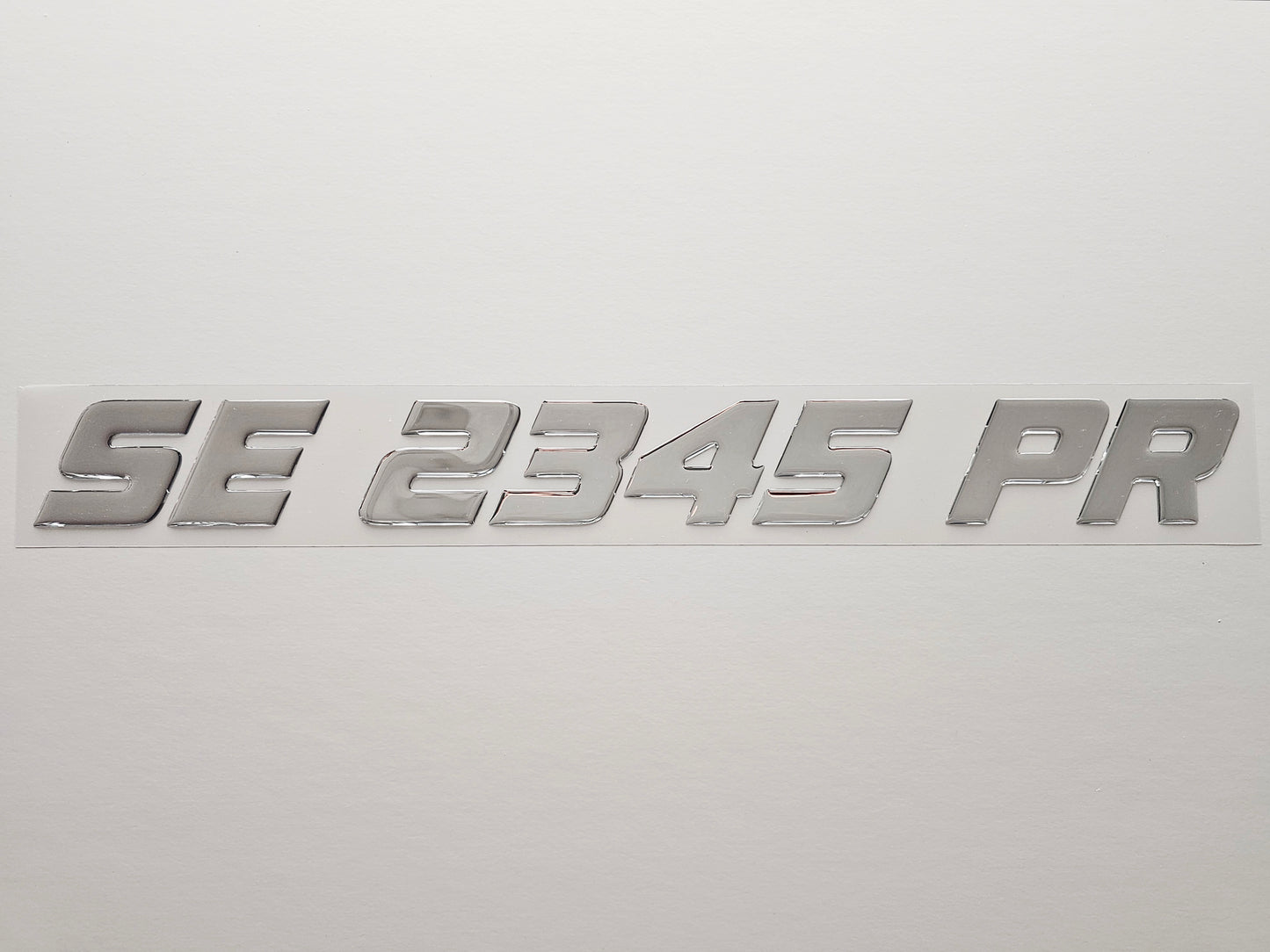 Registration Numbers Domed Decals Stickers (Set) Font 9