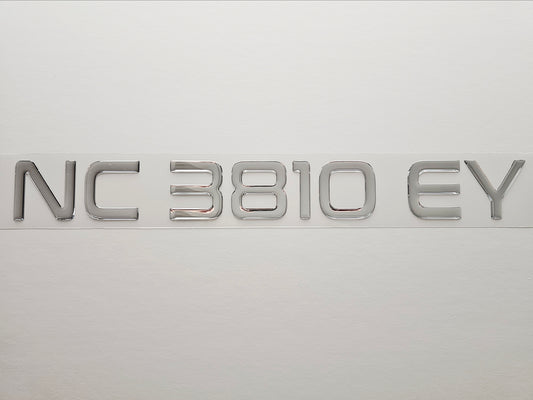 Registration Numbers Domed Decals Stickers (Set) Font 8