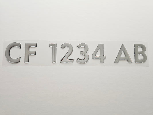 Registration Numbers Domed Decals Stickers (Set) Font 4
