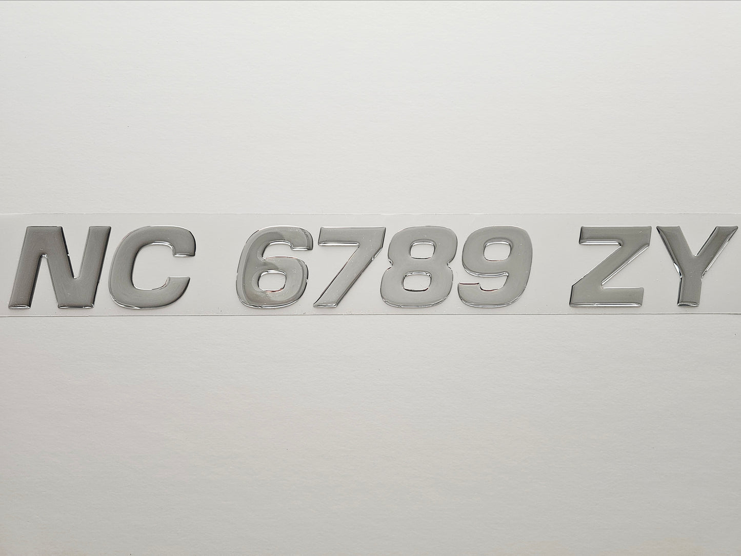 Registration Numbers Domed Decals Stickers (Set) Font 3