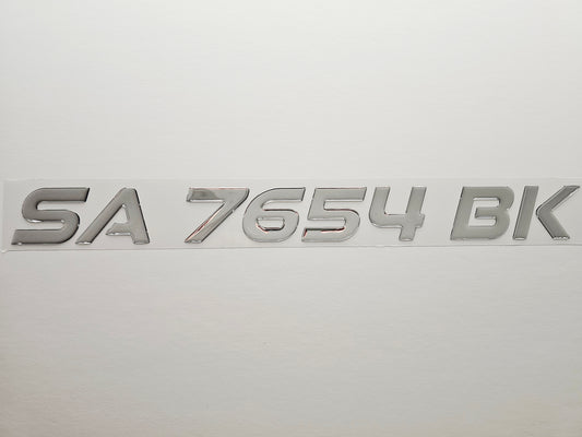 Registration Numbers Domed Decals Stickers (Set) Font 11