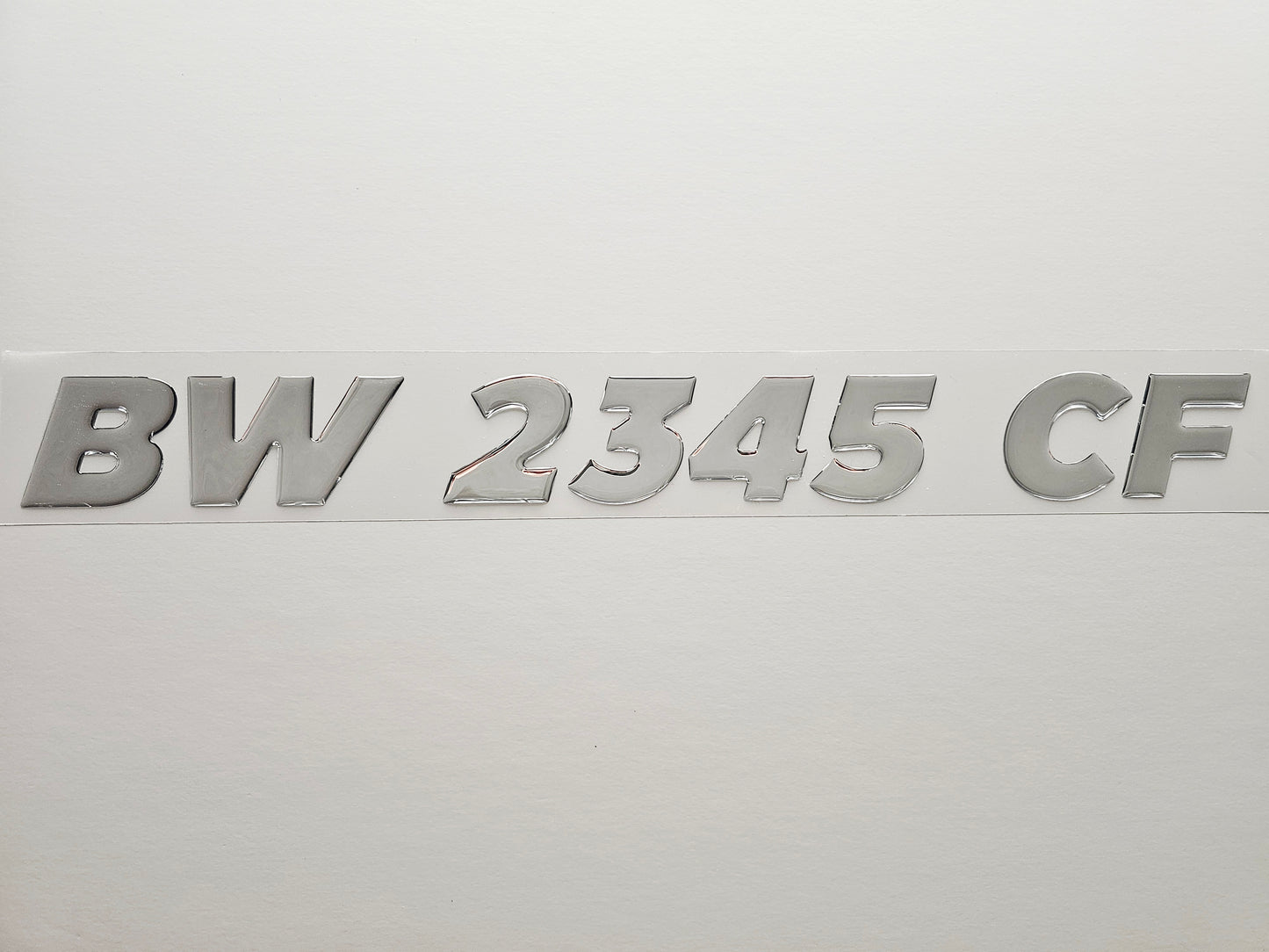 Registration Numbers Domed Decals Stickers (Set) Font 13