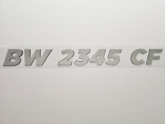 Registration Numbers Domed Decals Stickers (Set) Font 13