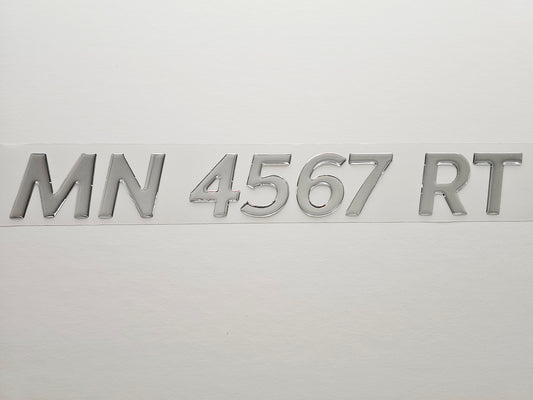 Registration Numbers Domed Decals Stickers (Set) Font 14