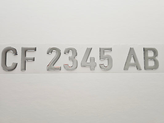 Registration Numbers Domed Decals Stickers (Set) Font 16