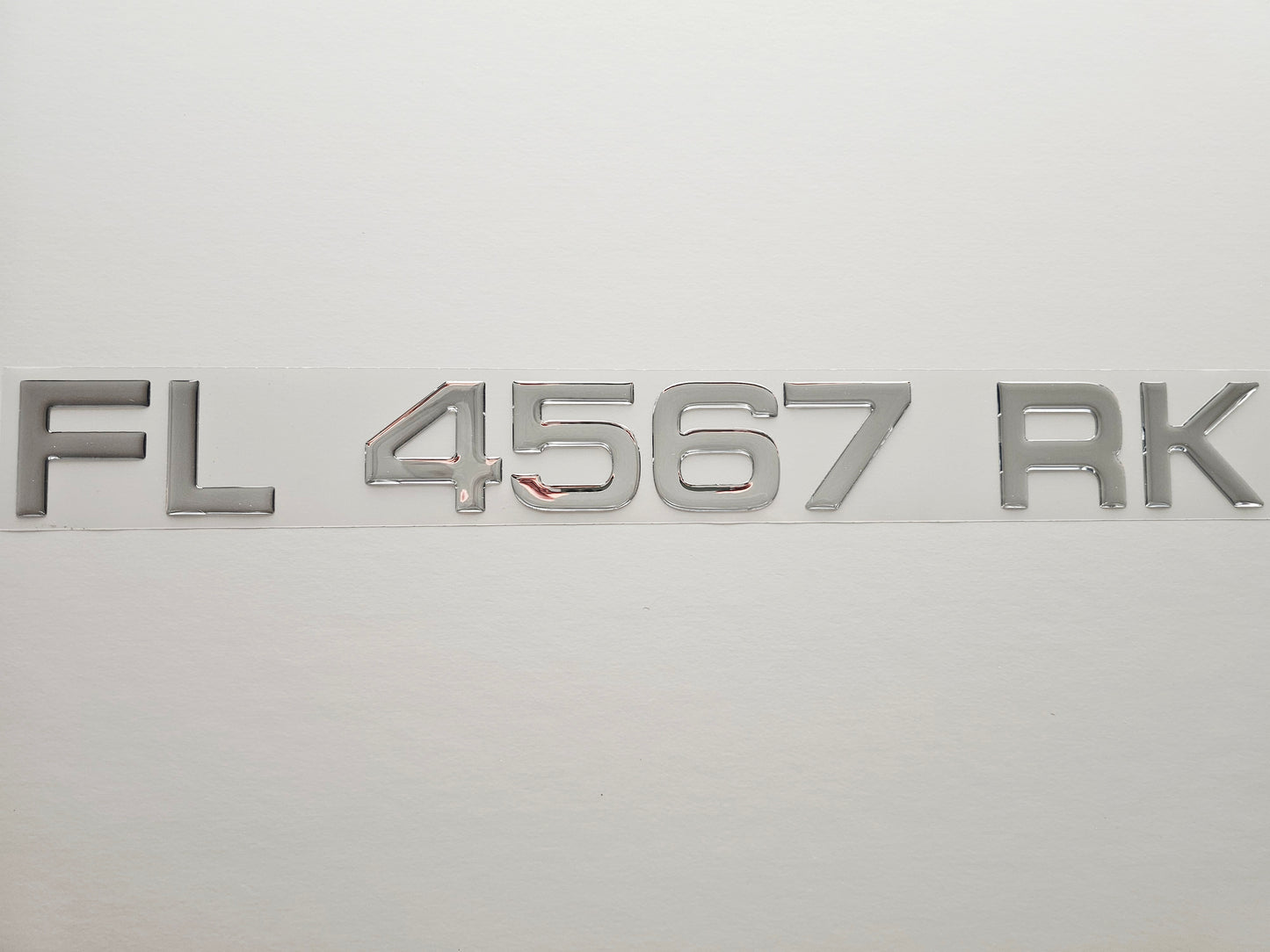 Registration Numbers Domed Decals Stickers (Set) Font 17