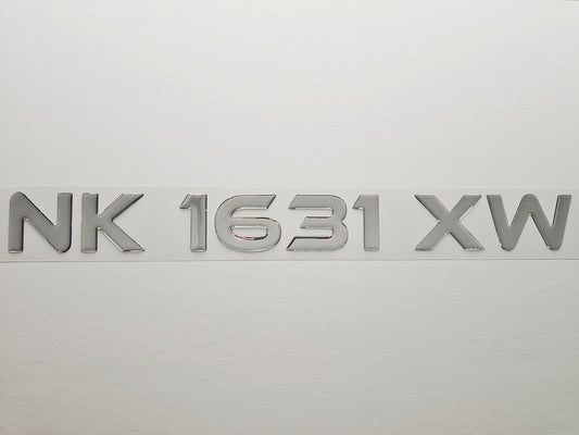 Registration Numbers Domed Decals Stickers (Set) Font 23