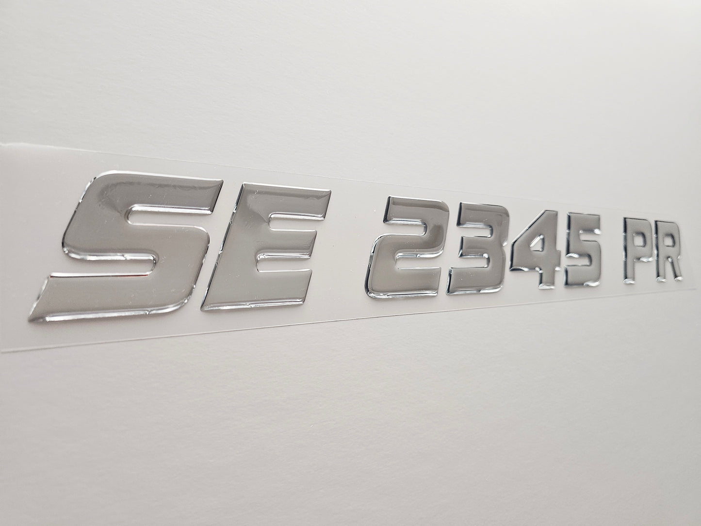 Registration Numbers Domed Decals Stickers (Set) Font 9