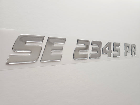 Registration Numbers Domed Decals Stickers (Set) Font 9