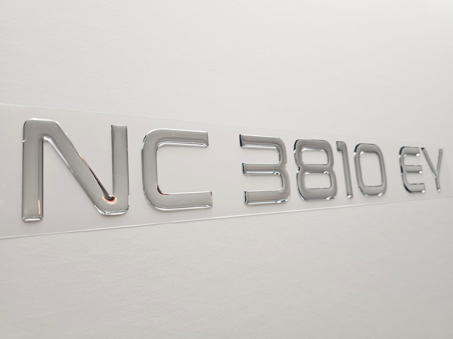 Registration Numbers Domed Decals Stickers (Set) Font 8