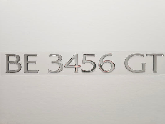 Registration Numbers Domed Decals Stickers (Set) Font 7