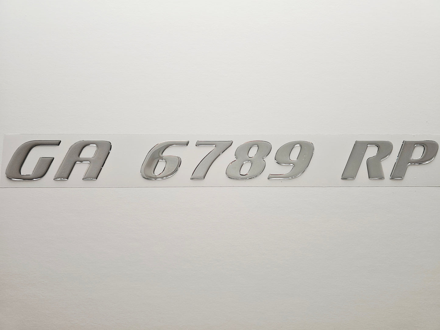 Registration Numbers Domed Decals Stickers (Set) Font 6