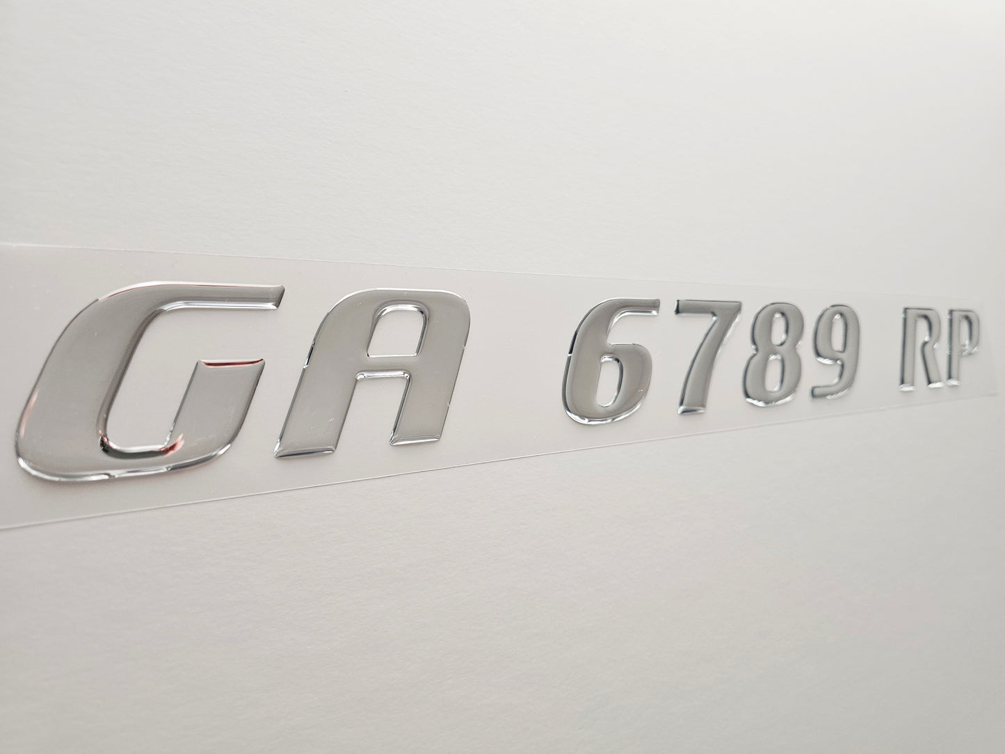 Registration Numbers Domed Decals Stickers (Set) Font 6