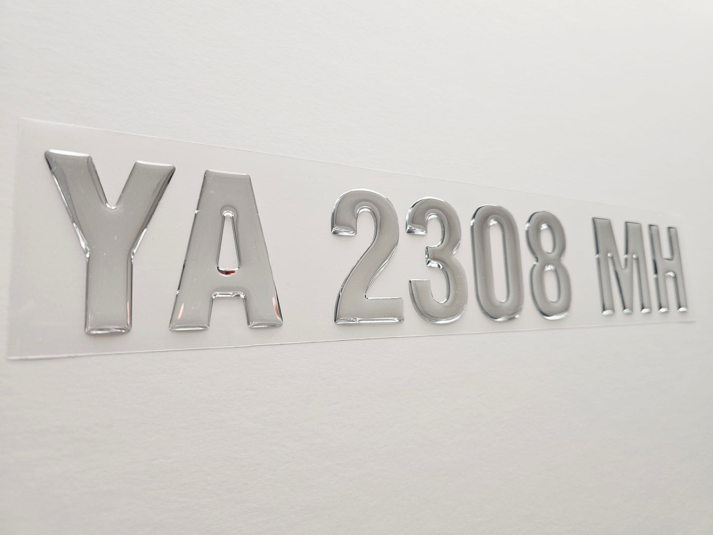 Registration Numbers Domed Decals Stickers (Set) Font 5