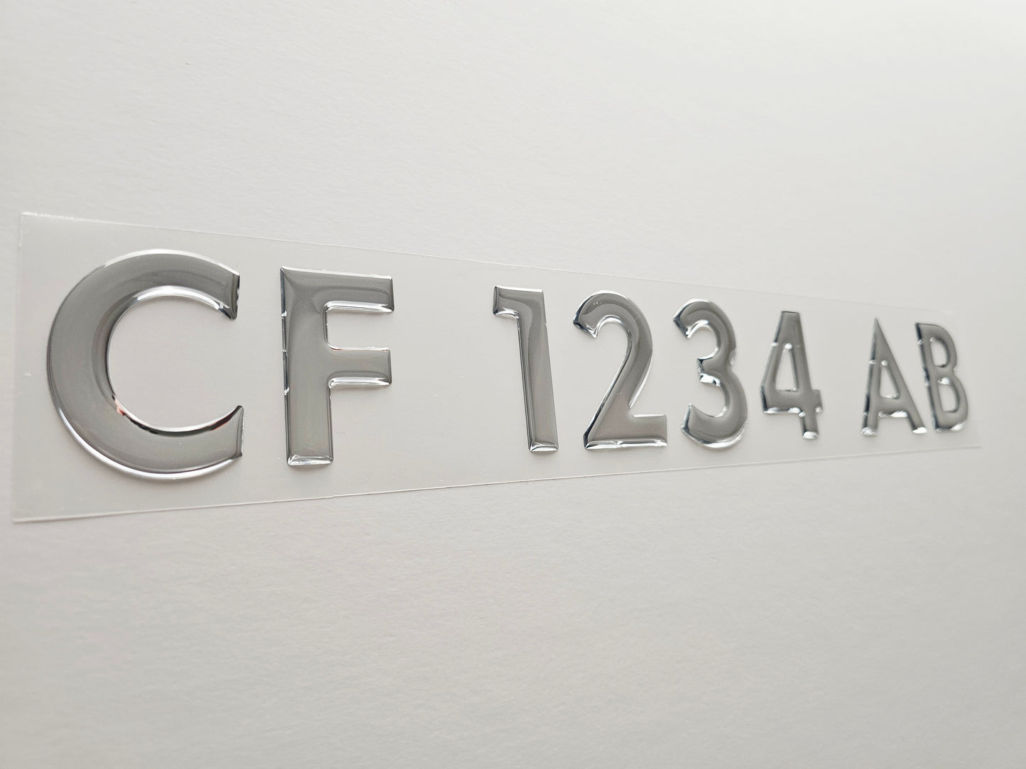 Registration Numbers Domed Decals Stickers (Set) Font 4