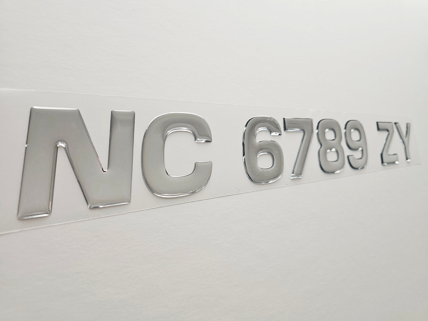 Registration Numbers Domed Decals Stickers (Set) Font 3