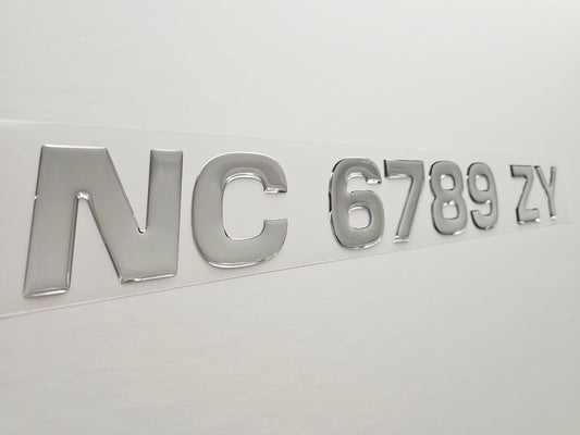 Registration Numbers Domed Decals Stickers (Set) Font 3