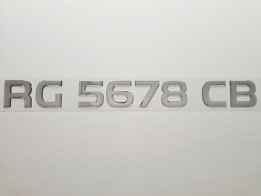 Registration Numbers Domed Decals Stickers (Set) Font 2