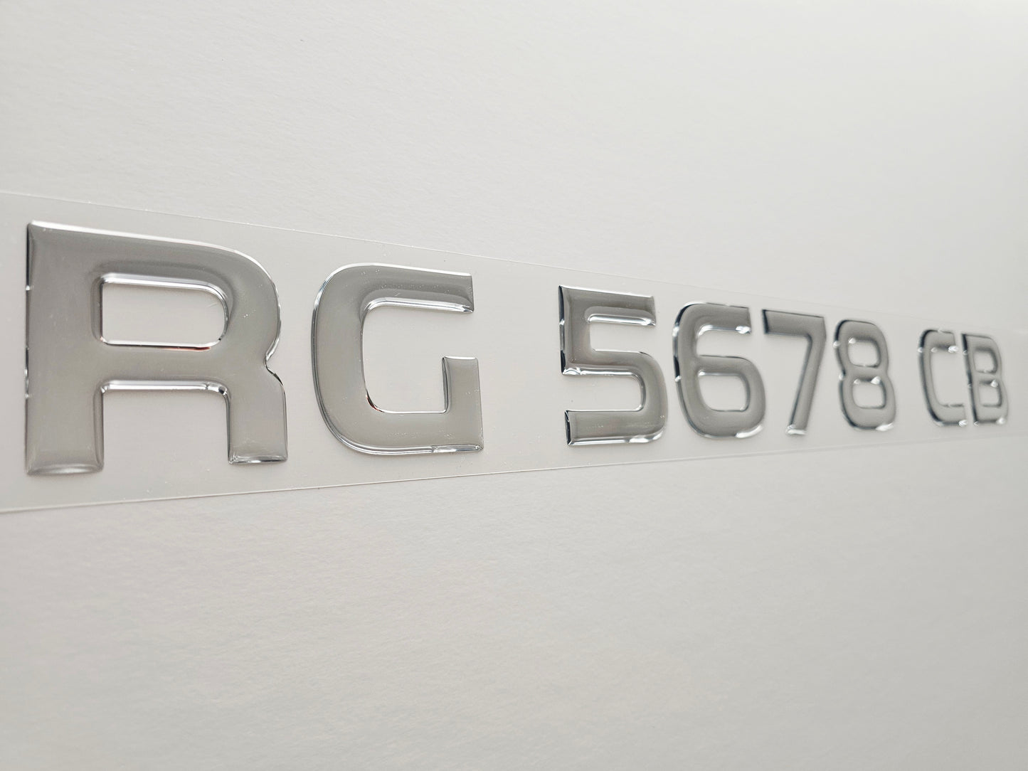 Registration Numbers Domed Decals Stickers (Set) Font 2