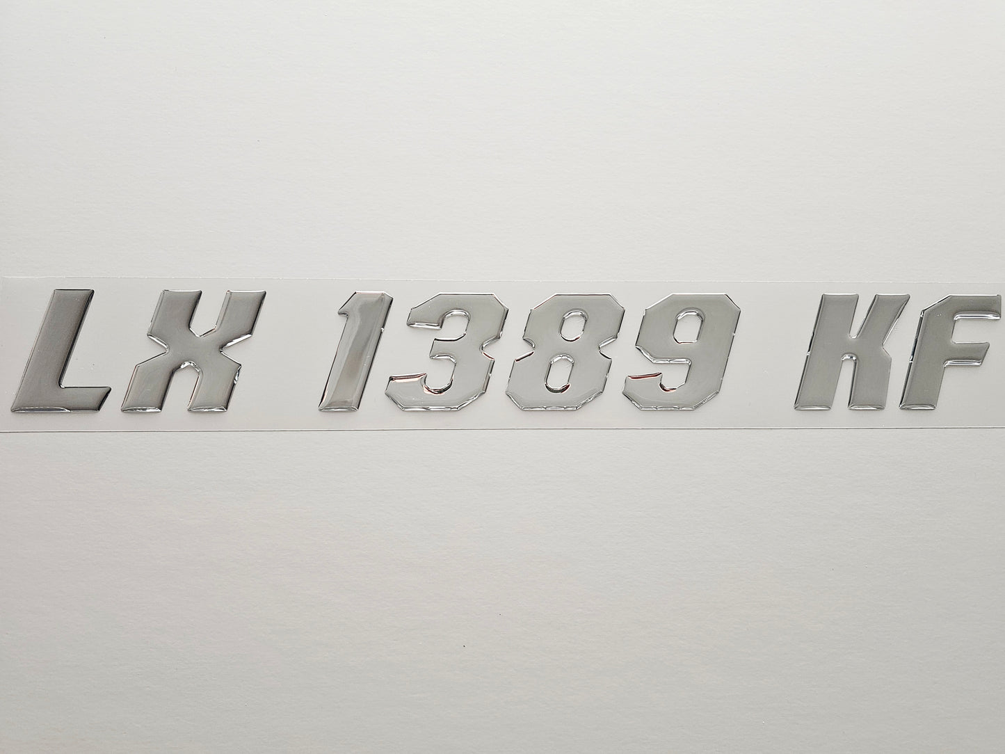 Registration Numbers Domed Decals Stickers (Set) Font 10