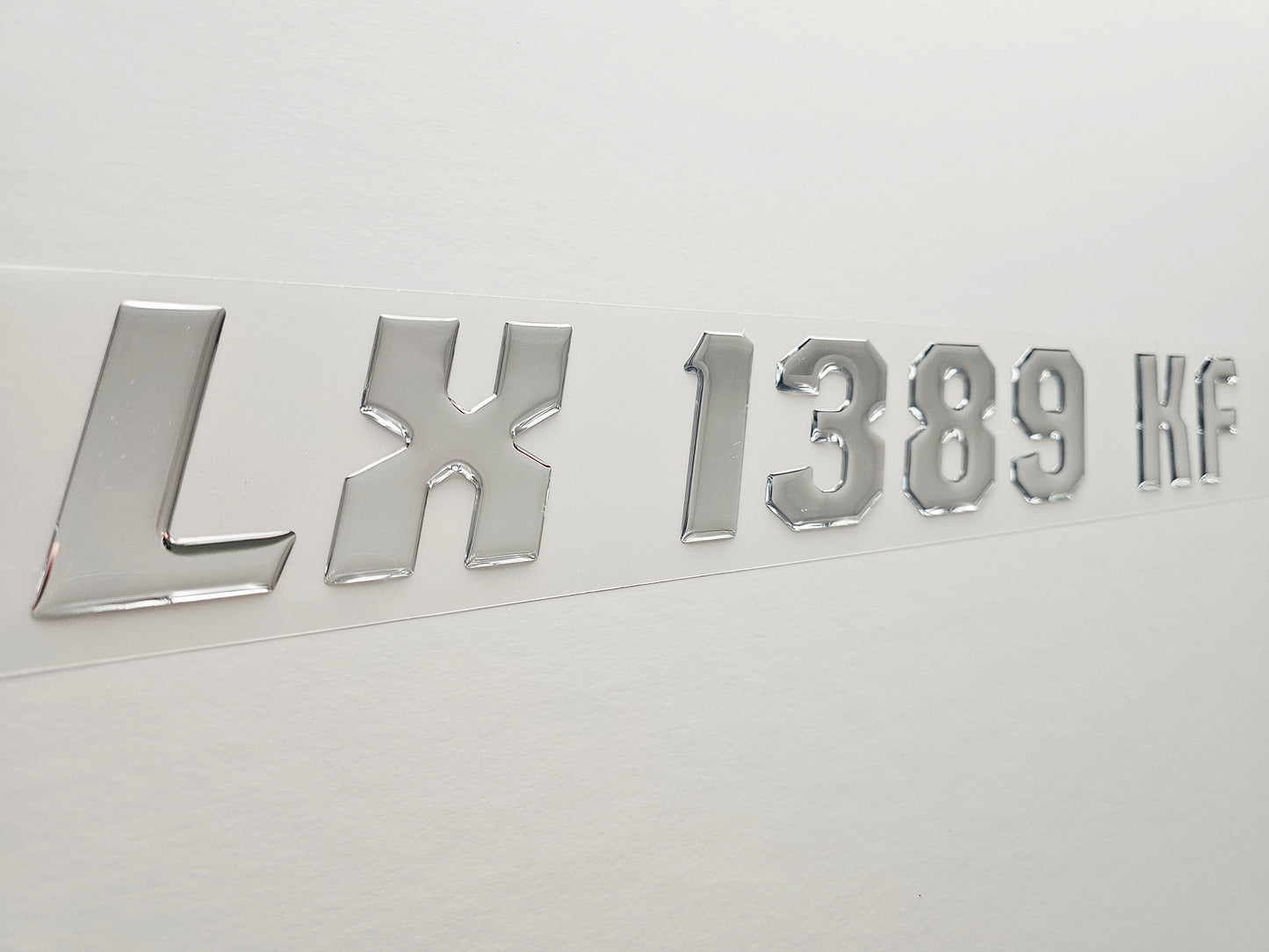 Registration Numbers Domed Decals Stickers (Set) Font 10