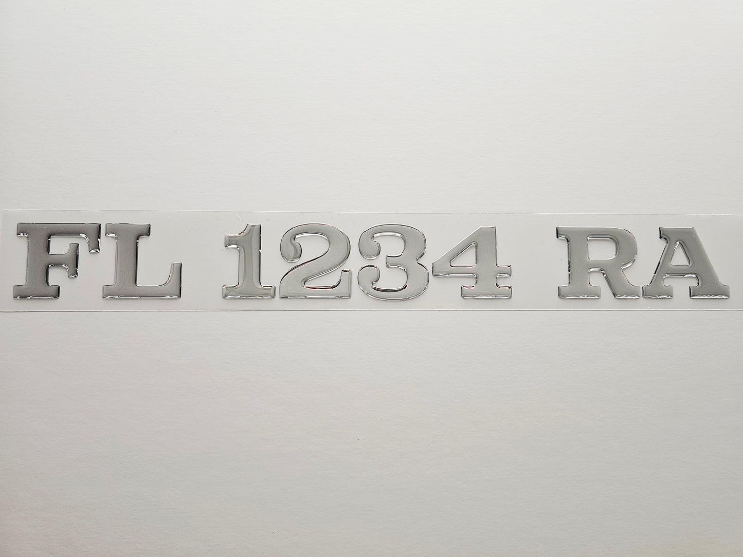 Registration Numbers Domed Decals Stickers (Set) Font 15