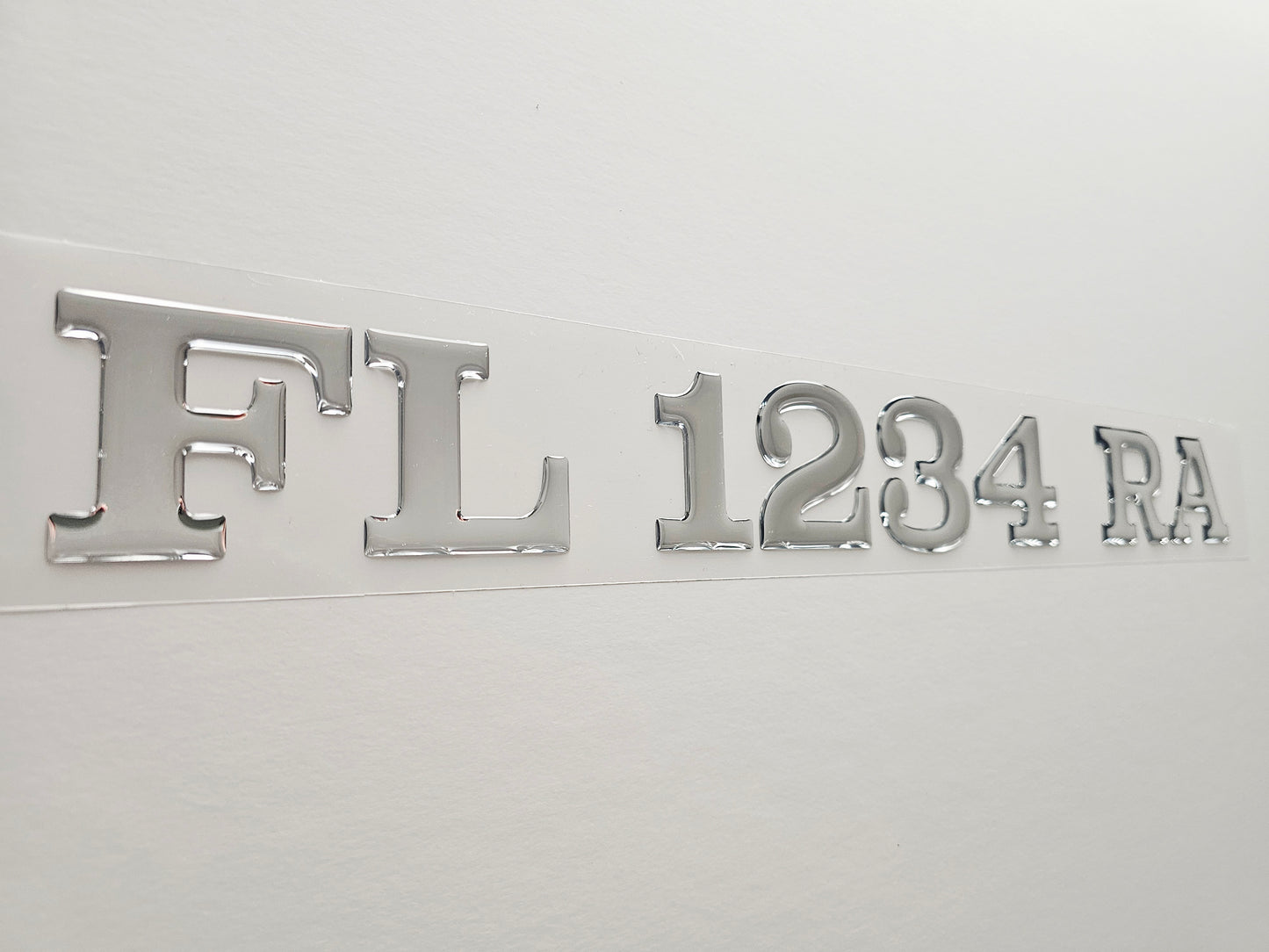 Registration Numbers Domed Decals Stickers (Set) Font 15