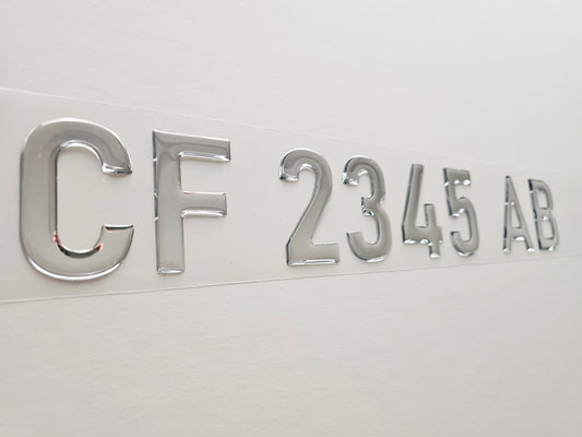 Registration Numbers Domed Decals Stickers (Set) Font 16