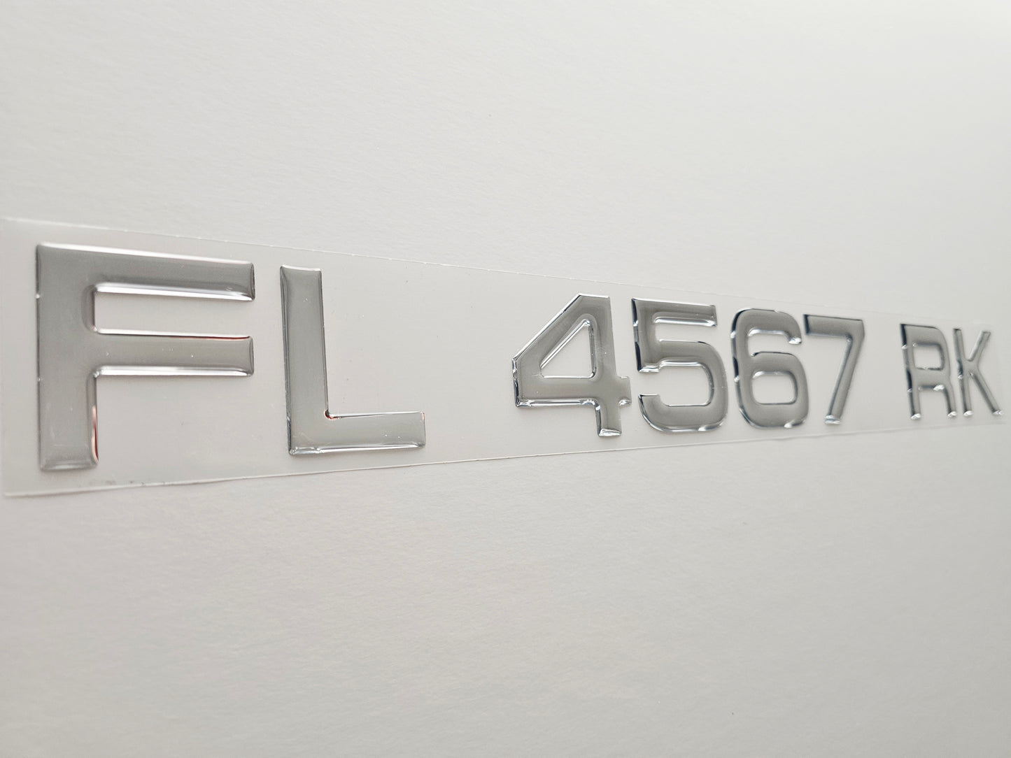 Registration Numbers Domed Decals Stickers (Set) Font 17