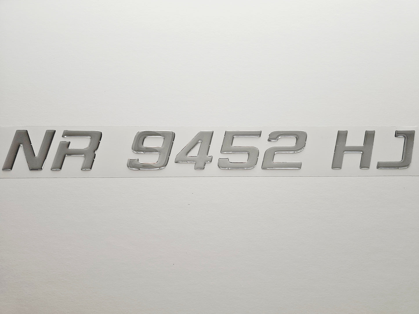 Registration Numbers Domed Decals Stickers (Set) Font 18