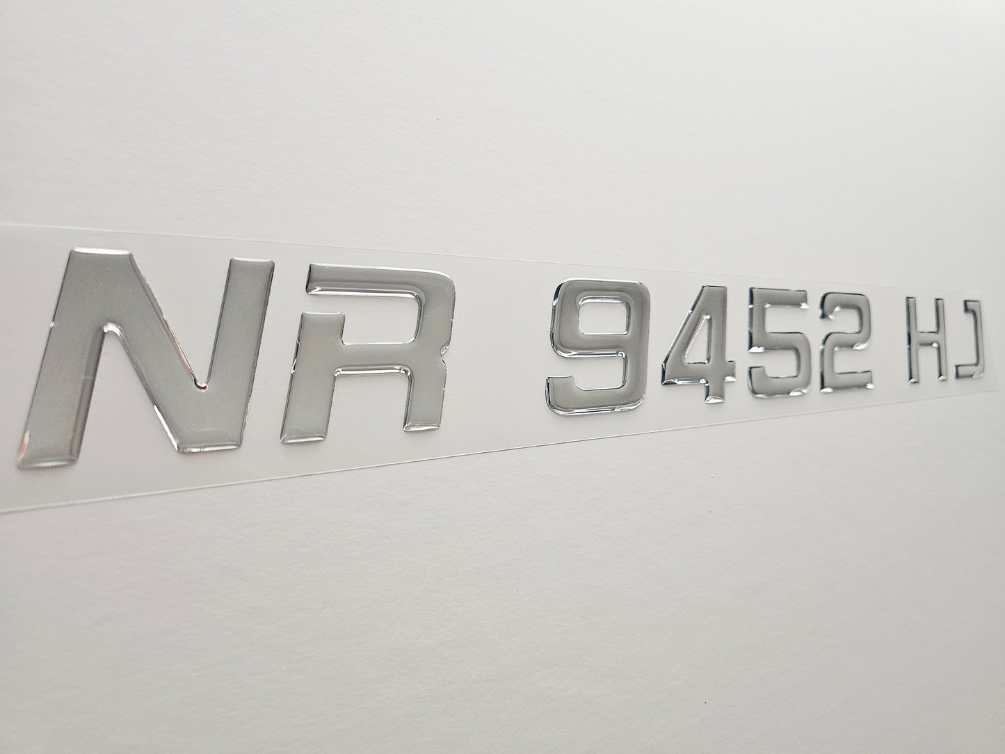 Registration Numbers Domed Decals Stickers (Set) Font 18