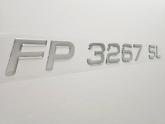 Registration Numbers Domed Decals Stickers (Set) Font 19