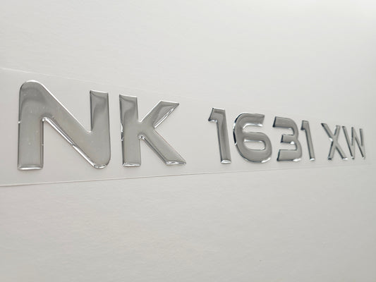 Registration Numbers Domed Decals Stickers (Set) Font 23