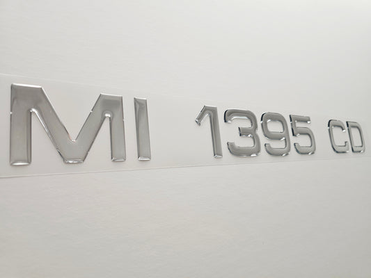 Registration Numbers Domed Decals Stickers (Set) Font 24